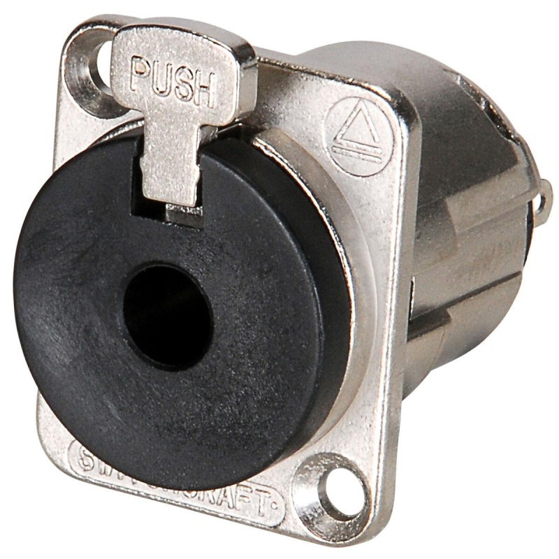 Switchcraft E111l 1/4" Mono Locking Eh Panel Mount Connector Nickel/Black