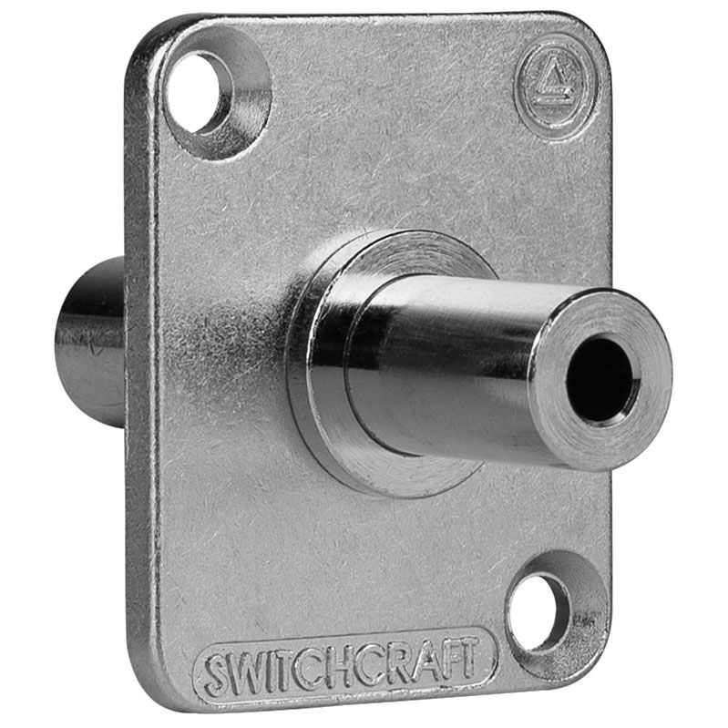 Switchcraft Eh35mm2pkg Stereo 3.5Mm Feedthru Jack Connector Nickel With 4-40 Screws
