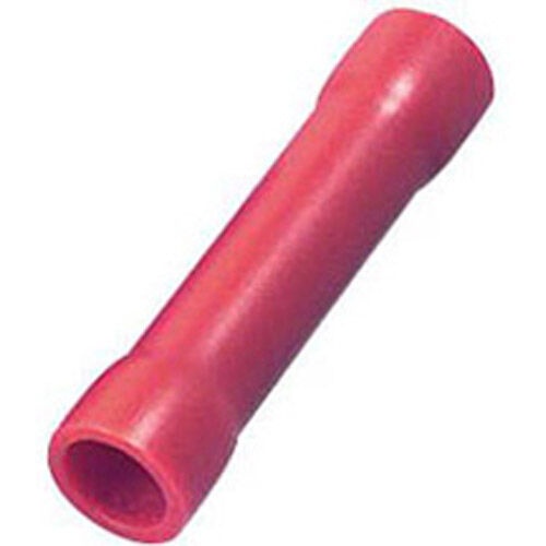 Insulated Butt Splice Crimp Terminal Connector Red (22-16) 100 Pcs