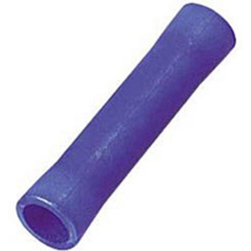 Insulated Butt Splice Crimp Terminal Connector Blue (16-14) 100 Pcs