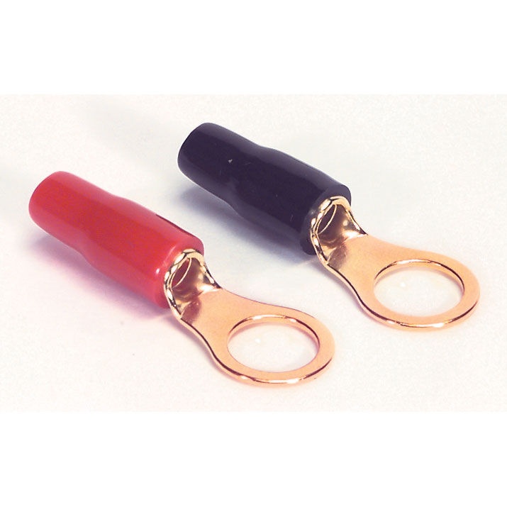 Gold Ring Crimp Terminal 8 Awg 3/8" 2 Pair