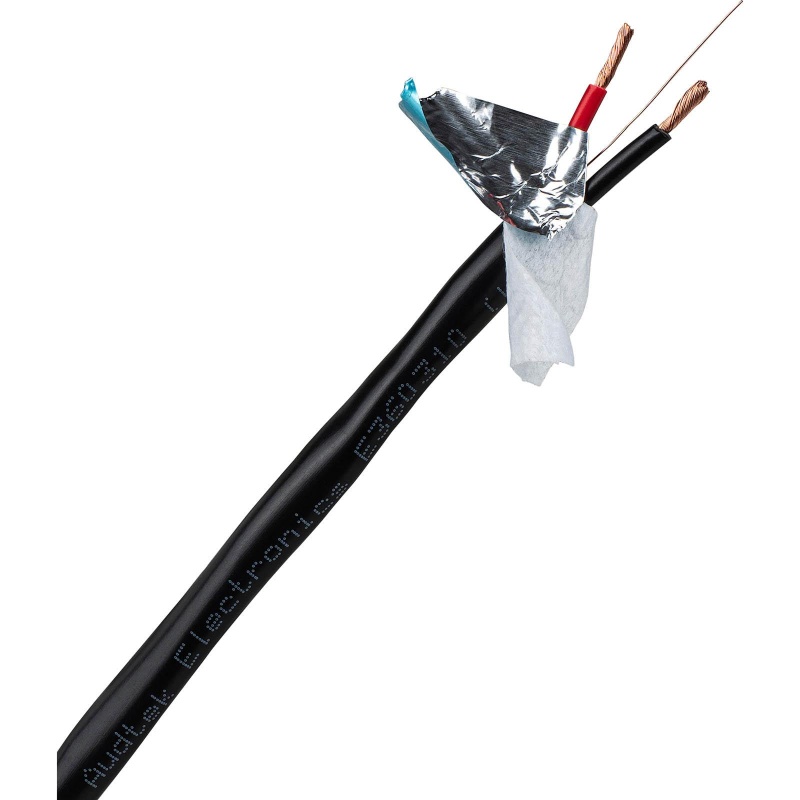 Audtek 500 Ft. 14/2 Awg Ofc Shielded Direct Burial Speaker & Lighting Wire Ul/Cl3 Rated Black