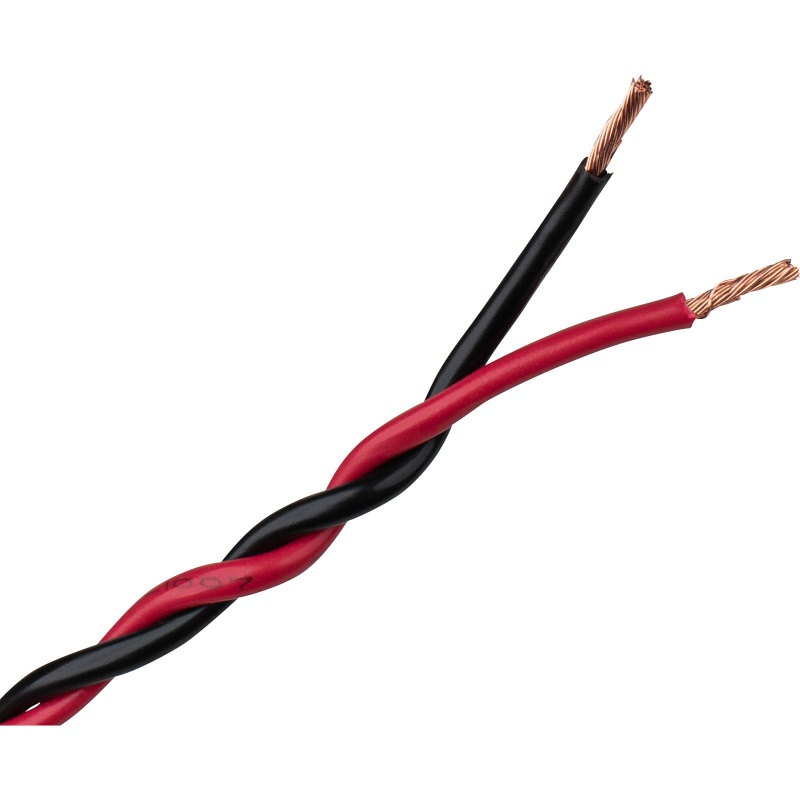 Audtek 100 Ft. 16 Awg Stranded Ofc Twisted Pair Speaker Cabinet Hookup Wire Red/Black