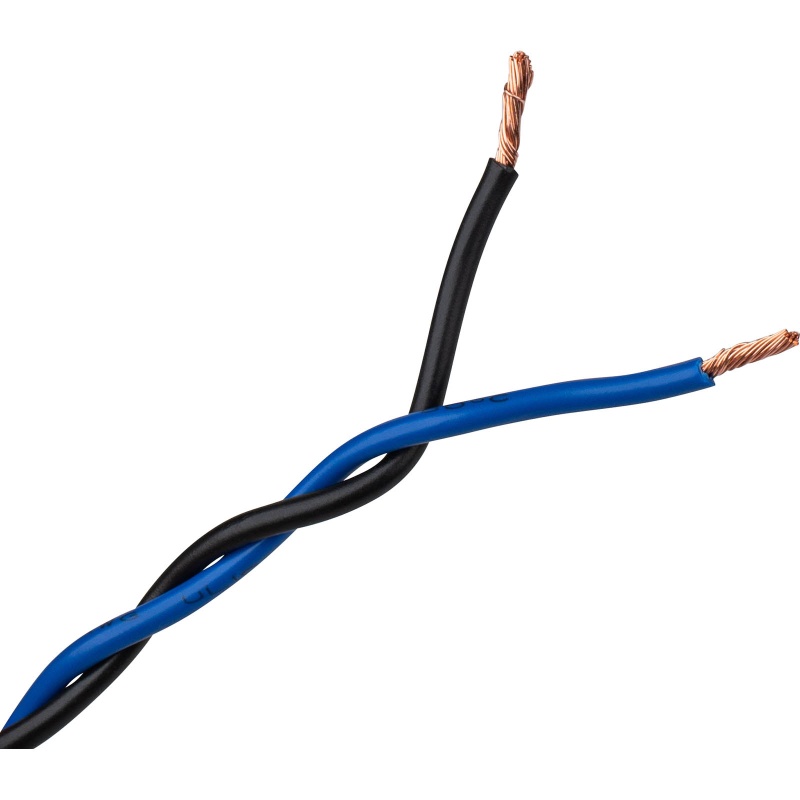 Audtek 100 Ft. 16 Awg Stranded Ofc Twisted Pair Speaker Cabinet Hookup Wire Blue/Black