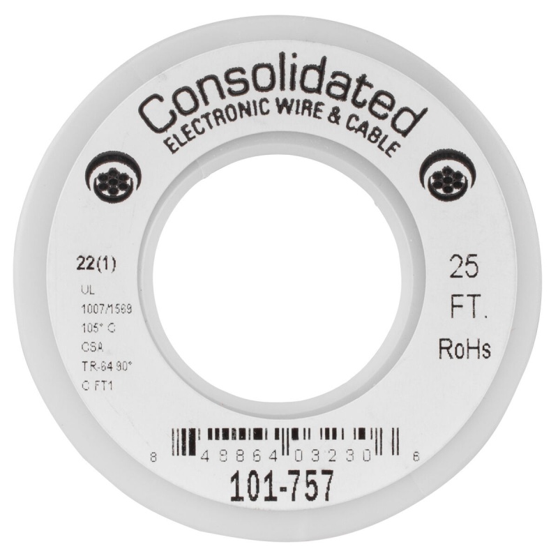 Consolidated 22 Awg Red Solid Hook-Up Wire 25 Ft