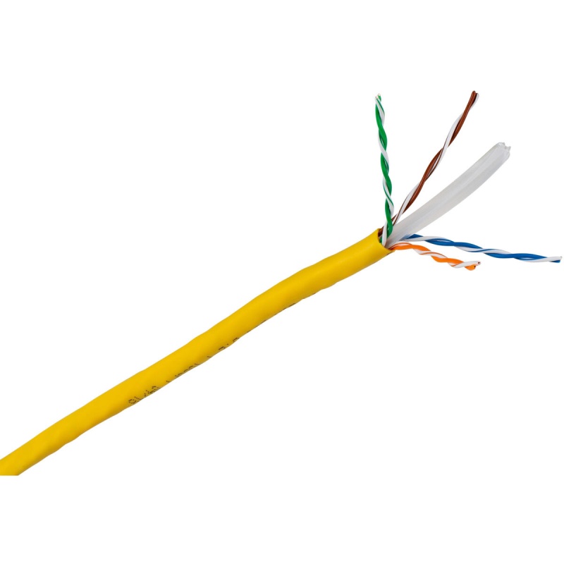 Cat 6 23 Awg Cmr 600 Mhz U/Utp Solid Bare Copper Cable Yellow 1000 Ft. Pull Box