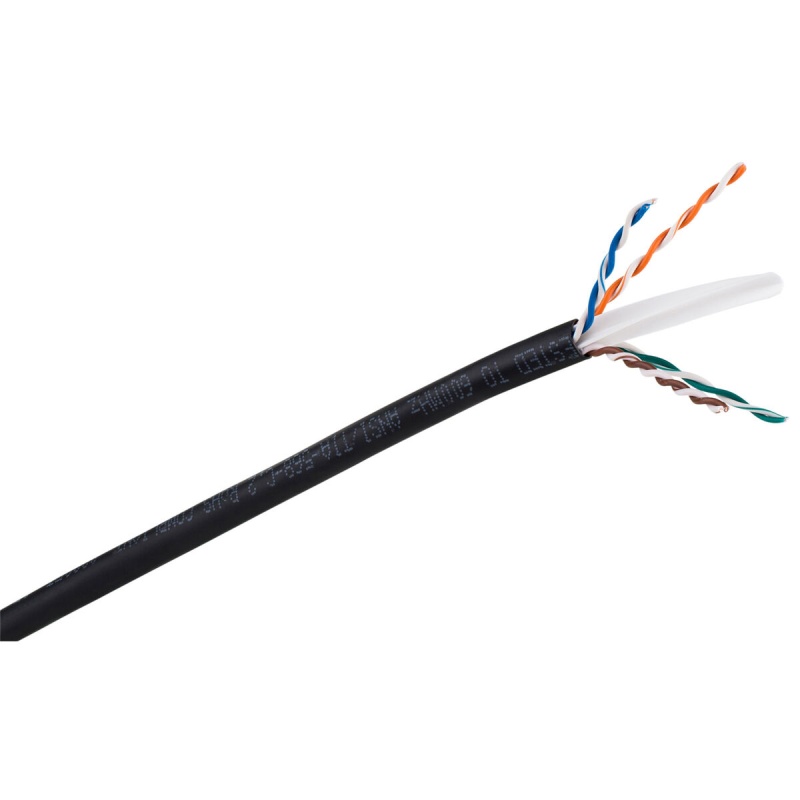 Cat 6 23 Awg Cmp 600 Mhz Plenum U/Utp Solid Bare Copper Cable Black 1000 Ft. Pull Box
