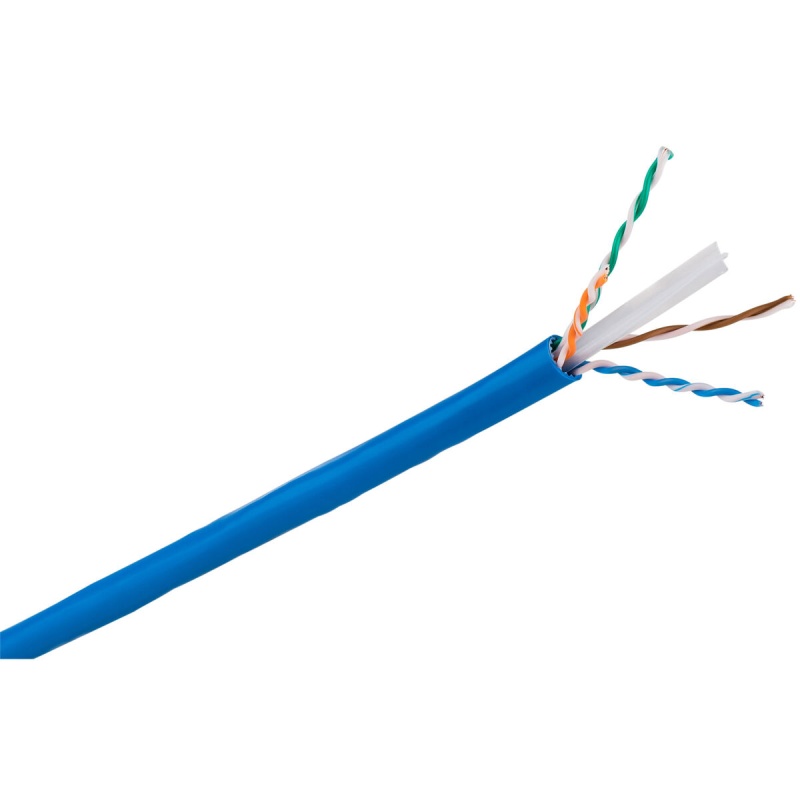 Cat 6A 23 Awg 10G Cmr U/Utp Solid Bare Copper Cable Blue 1000 Ft. Wood Spool