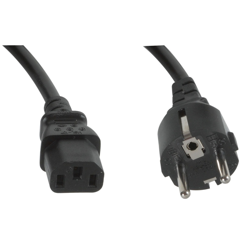 Ac Power Cord Cee 7/7 To Iec-320-C13 18 Awg 2C 10A Spt-2 125V Black 6 Ft