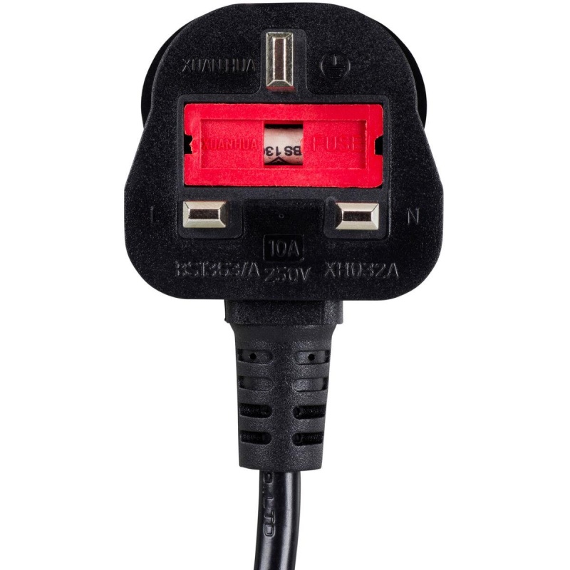 Bs 1363 Uk 2-Pole Plug To C7 Non-Polarized Figure 8 6 Ft. Power Cord Fused 10A 18/2