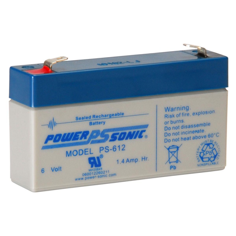 Power-Sonic Ps-612 Sealed Lead Acid Battery 6V 1.4Ah