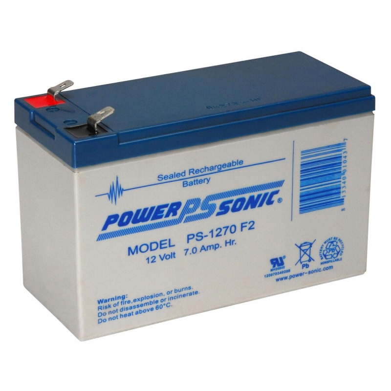 Power-Sonic Ps-1270F2 Sealed Lead Acid Battery 12V 7Ah