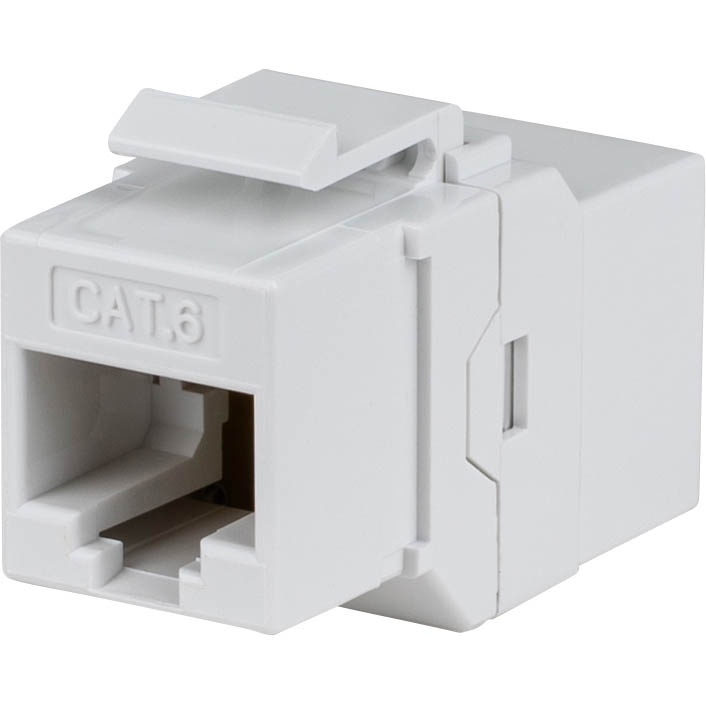 Cat 6 Rj45 Inline Coupler With Keystone Latch - White