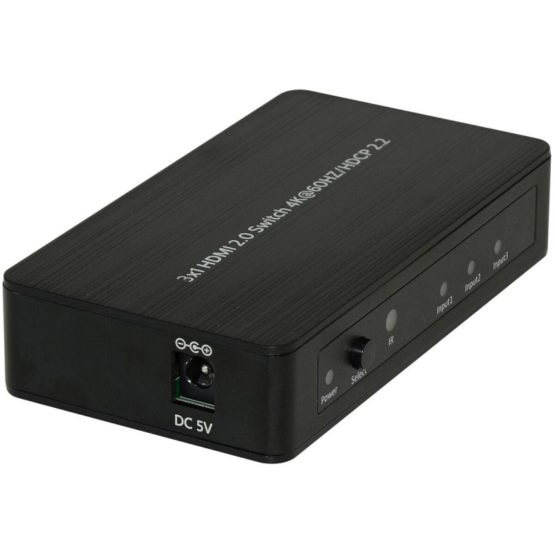 Hdmi 2.0 4K 60 Hz 3-Input 1-Output Hdcp 2.2 Switch With Ir Remote Control