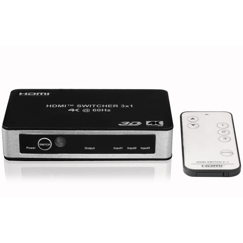 Hdmi 2.0 Premium 4K 60 Hz 3-Input 1-Output Hdcp 2.2 Switch With Ir
