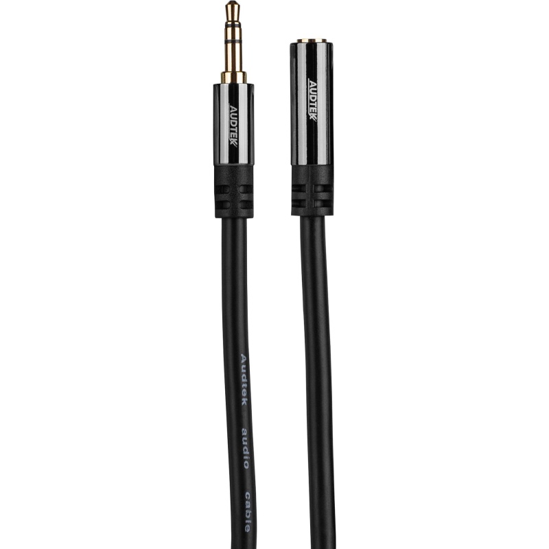 Audtek 25 Ft. Premium Slim 3.5Mm Stereo Male To Female Dual Shielded Audio Cable 24 Awg Bc