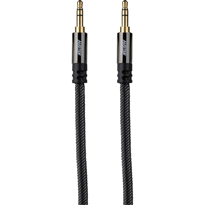 Audtek 3.5Mm 12 Ft. Stereo Male To Male Audio Cable Dual Shielded With Braided Jacket
