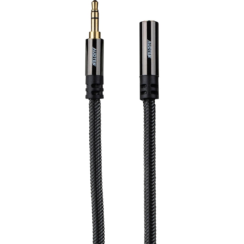 Audtek 6 Ft. 3.5Mm Stereo Male To Female Extension Audio Cable Dual Shielded With Braided Jacket