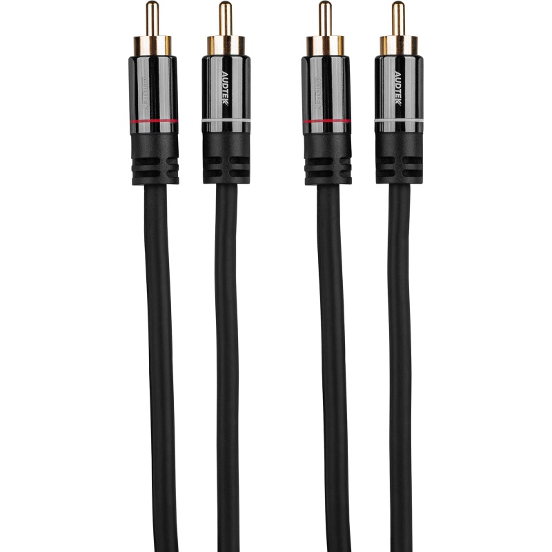 Audtek Premium Dual 12 Ft. Rca Audio Cable With Metal Shell