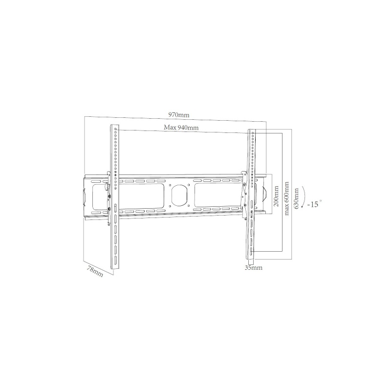 Shadow Mounts Tilting Tv Wall Mount 42"-100" Vesa 900 X 600 165 Lbs. Nbs-Tm