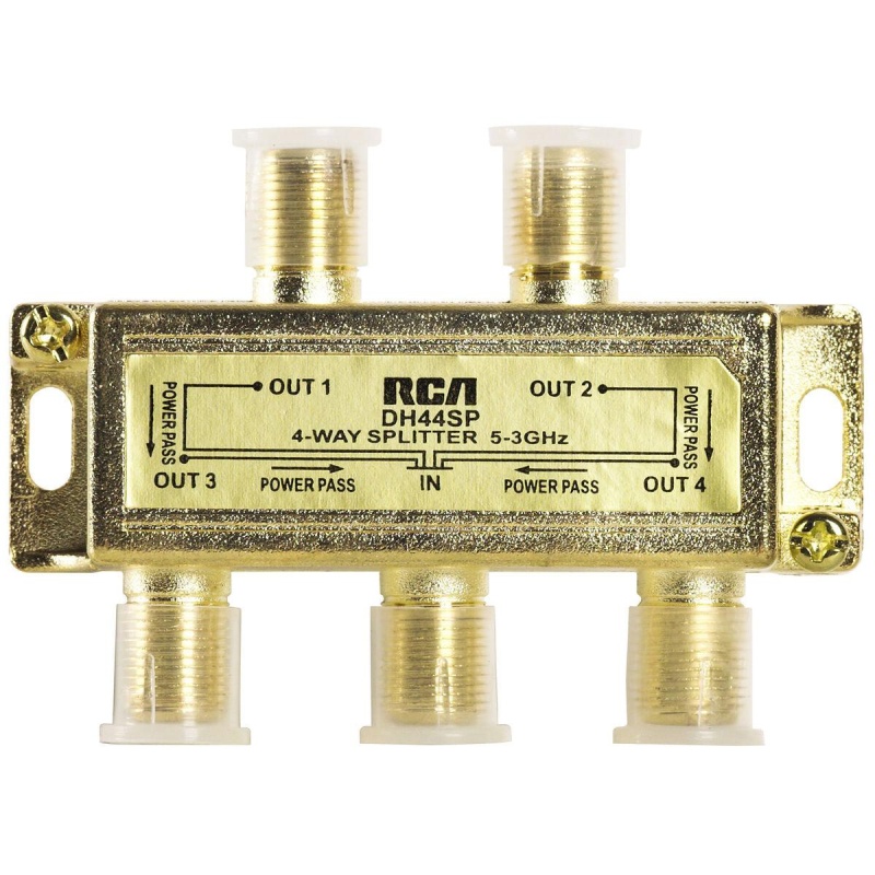 Rca Dh44spf 4-Way 3.0 Ghz Bi-Di Gold Plated Coaxial Splitter