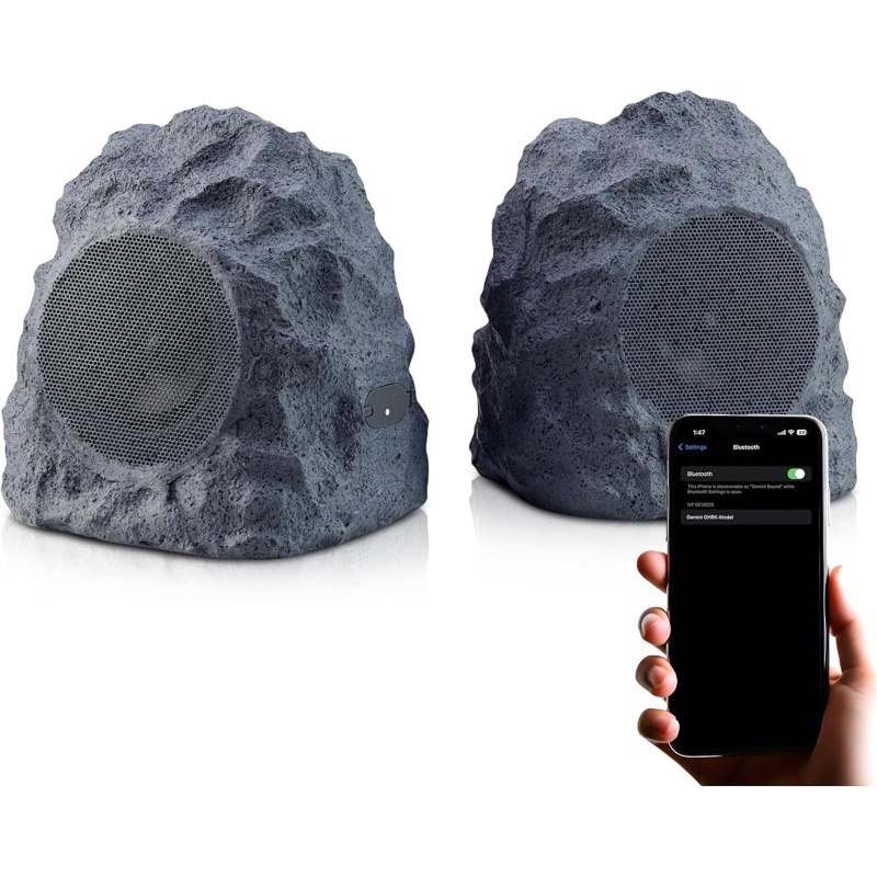 Gemini Ghrk-400-Pr Outdoor Rock Speaker Pair W/ Bluetooth