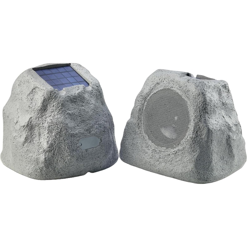 Gemini Ghrk-500Ltms-Pr Solar Powered Led Rock Speaker Pair W/ Bluetooth