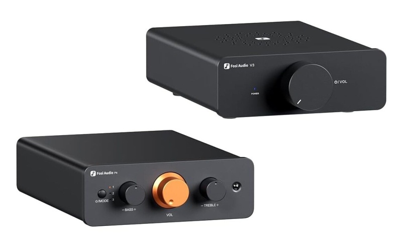 Fosi Audio V3 Stereo Amplifier And P4 Mini Preamp Bundle