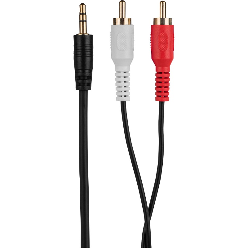 2 Rca Male To 3.5Mm Stereo Male Y Adapter Cable With Gold Plated Connectors 12 Ft