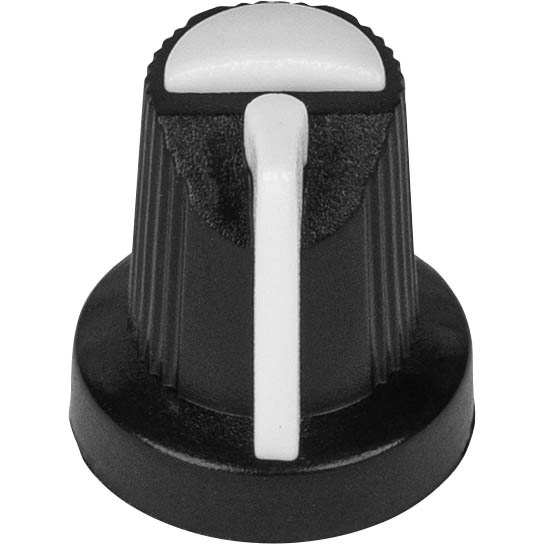 Guitar/Amp Knobs For Knurled/Spline 6Mm Split Shaft With White Indicator 5-Pack