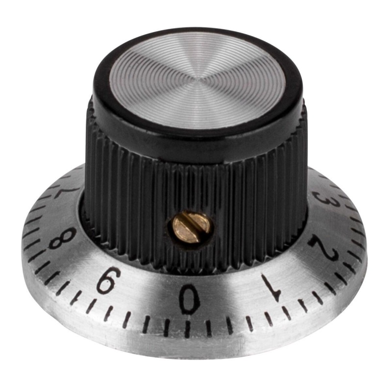 Vintage Dial Face Plate Guitar / Amplifier Knob 0.93" - Black