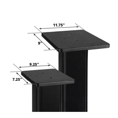 Dayton Audio 20" Universal Wood Speaker Stand Pair, Black