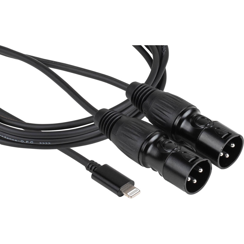 Talent Lightning to Stereo XLR Cable, 5ft