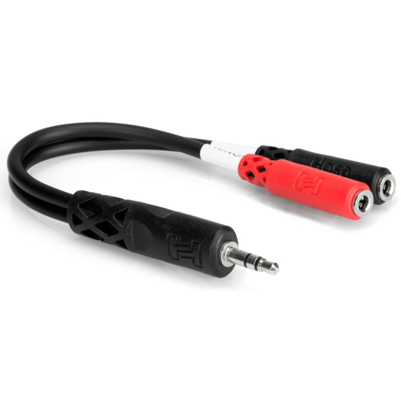 Hosa Ymm-261 3.5Mm Male Trs To Dual 3.5Mm Female Ts Stereo Breakout Adapter Cable 6"