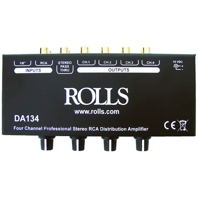 Rolls Da134 4-Channel Rca Line Level Distribution Amplifier With 3.5 Mm Input