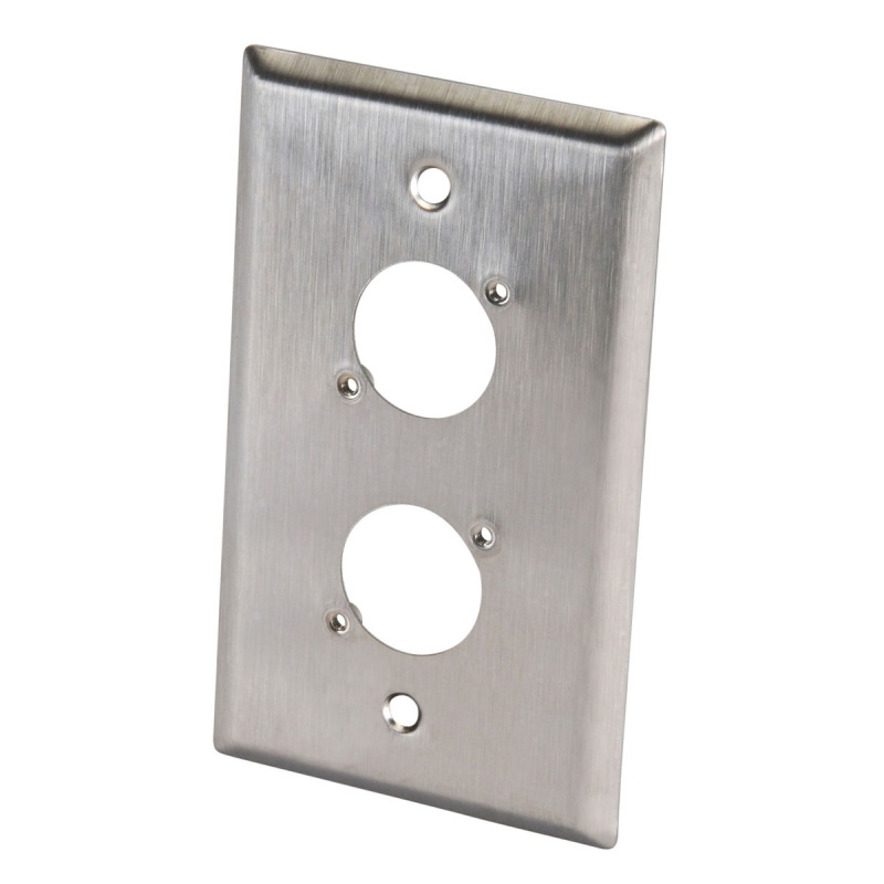 Switchcraft Wp1s2p Single Gang Stainless Steel Metal Wall Plate 2 X Eh Hole Stainless