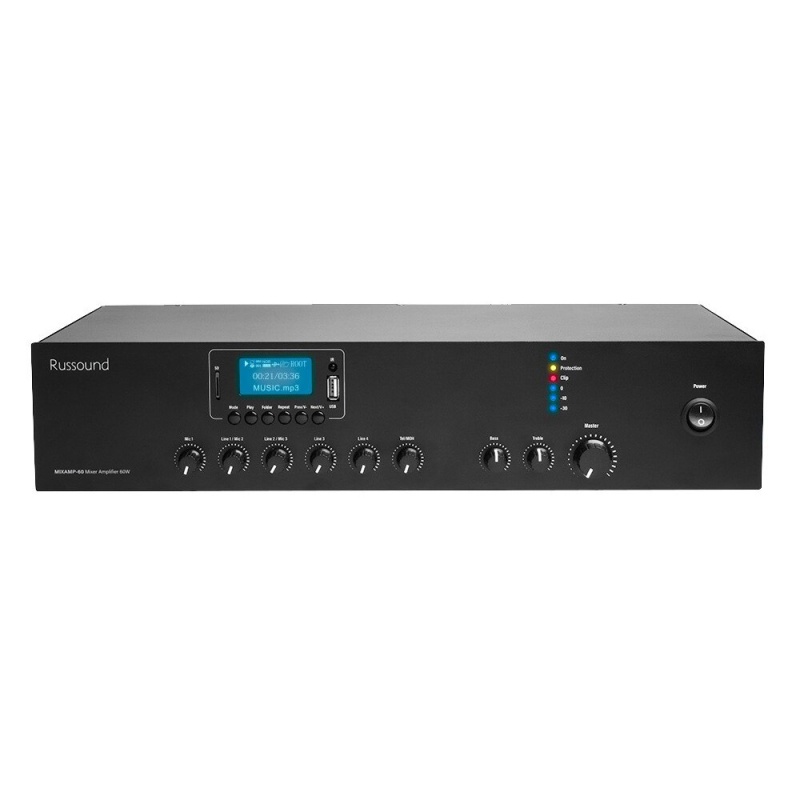 Russound Mixamp-60 60W 70V Mixer Amplifier With Bluetooth, Fm, And Mp3 Player