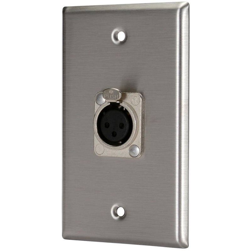 Pro Co Sound (1) XLR Female Stainless Steel Wall Plate