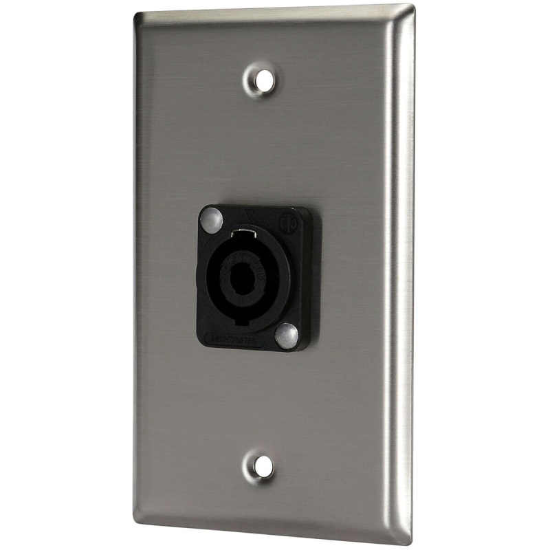 Pro Co Wp1009 (1) Speakon Stainless Steel Metal Wallplate Single Gang