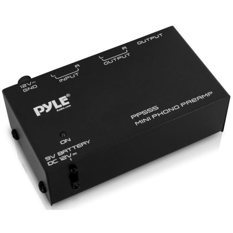 Pyle Pp555 Ultra-Low Noise Compact Turntable Phono Preamp With 9V Battery Compartment