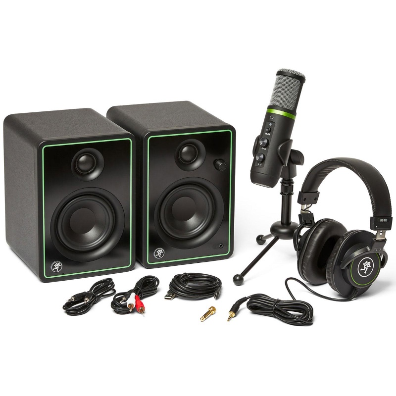 Mackie Creator Bundle With Cr3-X Monitors, Em-Usb Condenser Mic, And Mc-100 Headphones