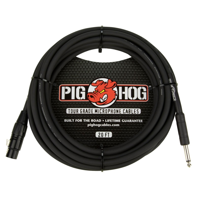 Pig Hog Tour Grade Mic Cable Hiz Xlr Female To 1/4" Ts Male 20 Ft