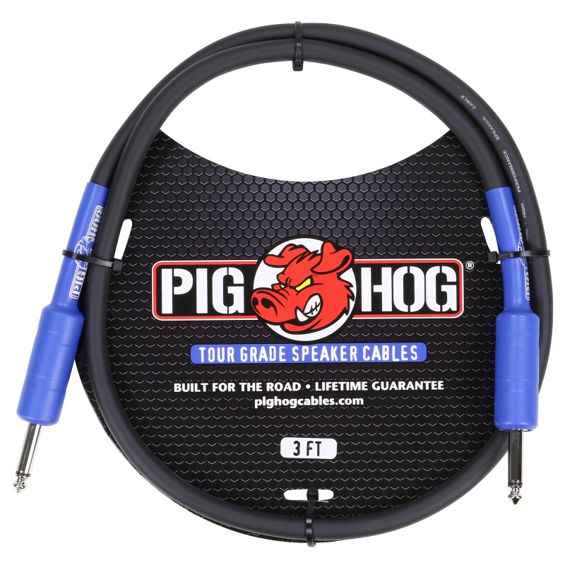 Pig Hog Tour Grade Speaker Cable 14 Awg 1/4" To 1/4" 3 Ft