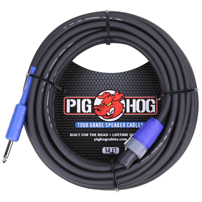 Pig Hog Tour Grade Speaker Cable 14 Awg Speakon To 1/4" 50 Ft