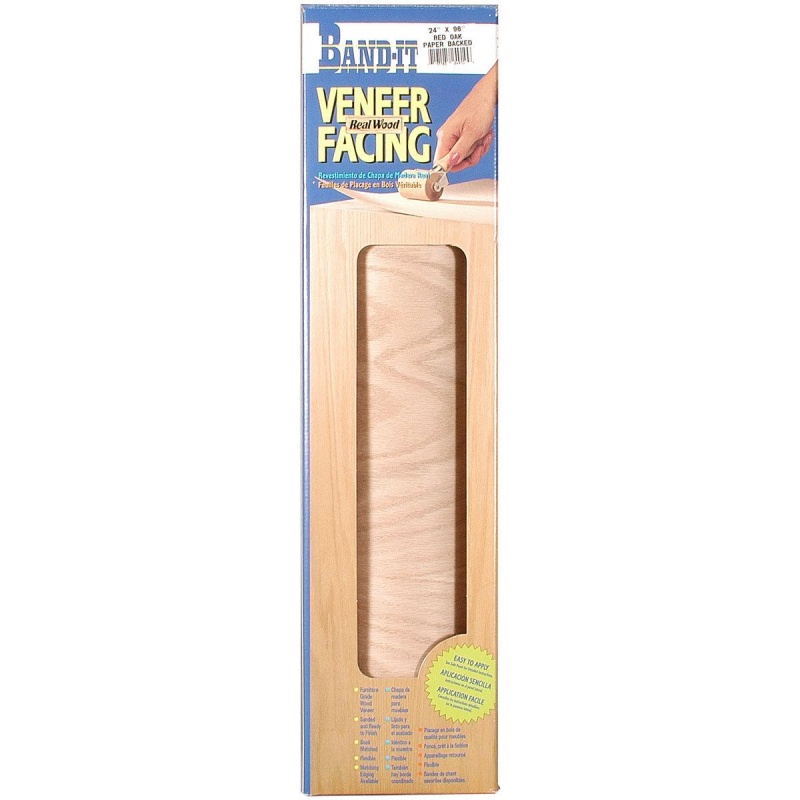 Band-It Red Oak Veneer 24" X 96" Paper-Backed