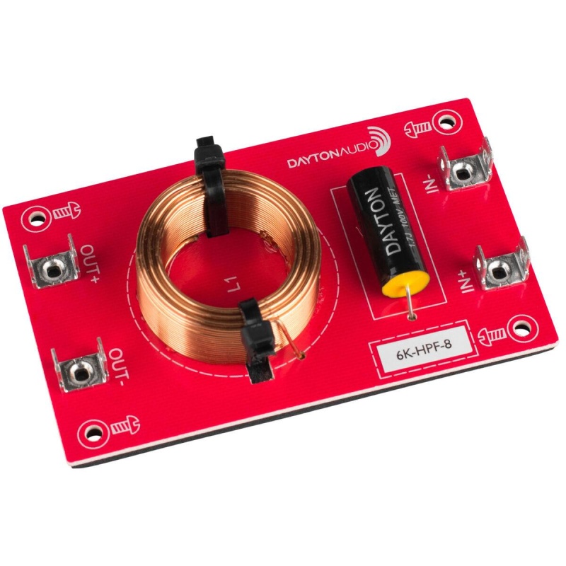 Dayton Audio 6K-Hpf-8 High Pass Speaker Crossover 6,000 Hz 12 Db/Octave