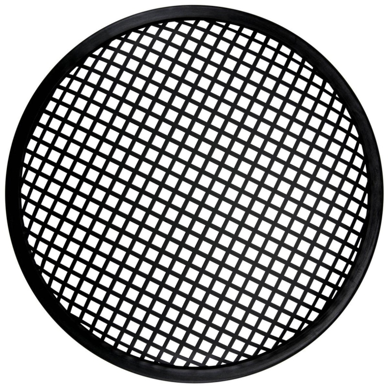 12" Waffle Style Black Steel Speaker Grille With Rubber Edge
