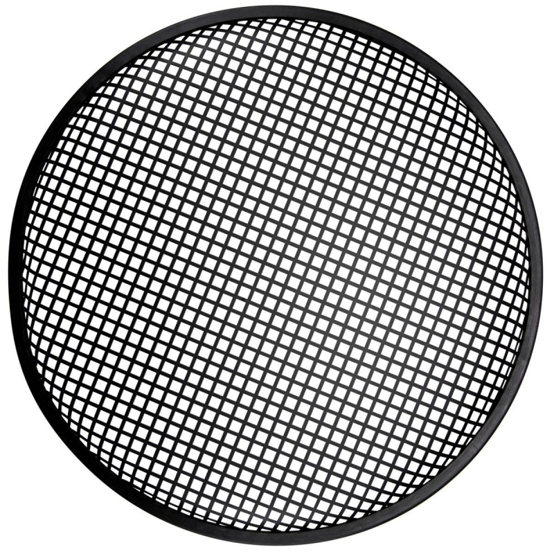 18" Waffle Style Black Steel Speaker Grille With Rubber Edge