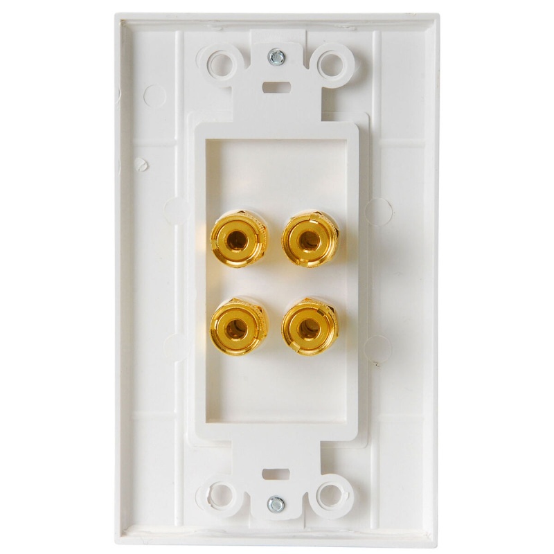 Audtek Speaker Wallplate Four Banana/Binding Post