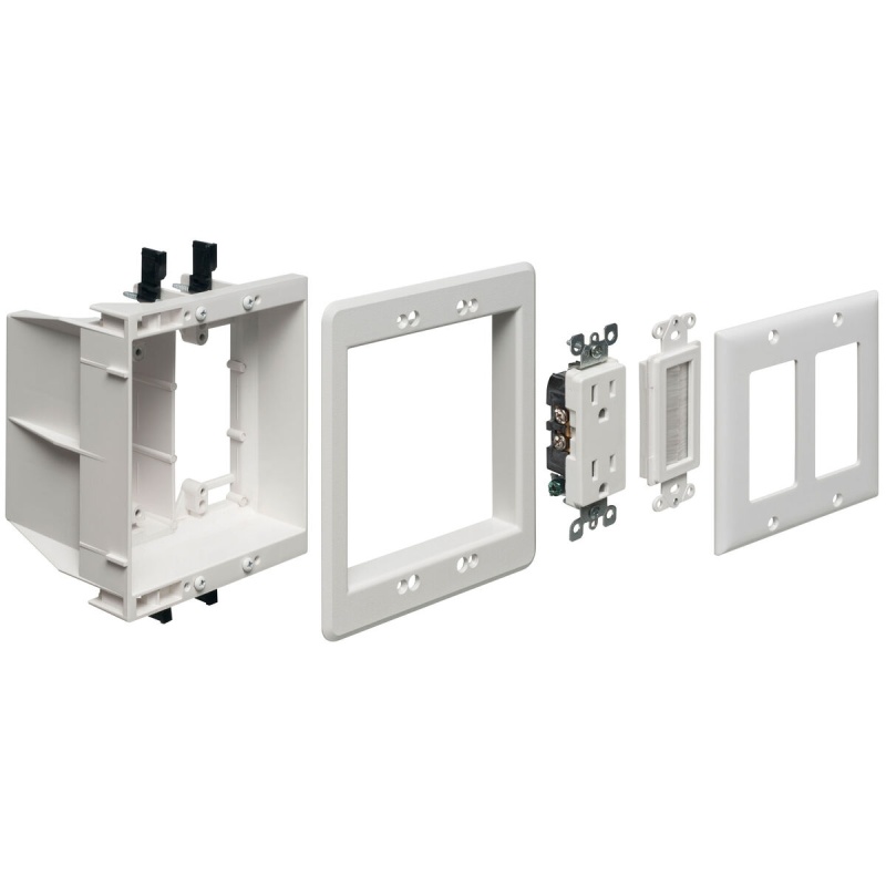 Arlington Industries 2-Gang Recessed Power and Low Voltage TV Box Kit